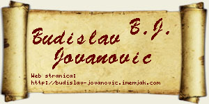 Budislav Jovanović vizit kartica